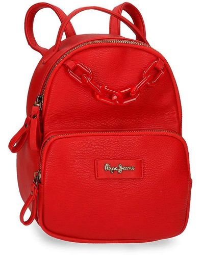 Pepe Jeans Chain Casual Backpack - Red