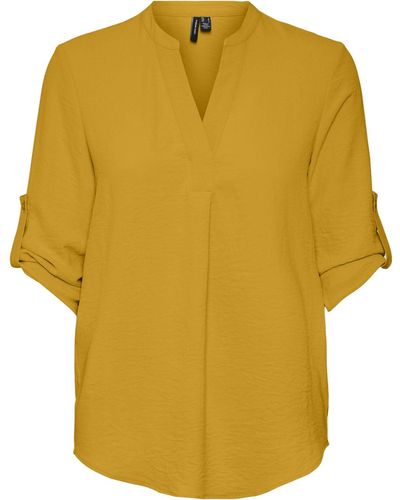 Vero Moda Female Bluse mit 3/4 Ärmeln Fold-up - Gelb