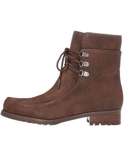 FIND 's Boots Faux Suede Lace-up Red - Brown