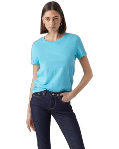 Vero Moda Vmpaula S/S Maglietta Noos T-Shirt - Blu