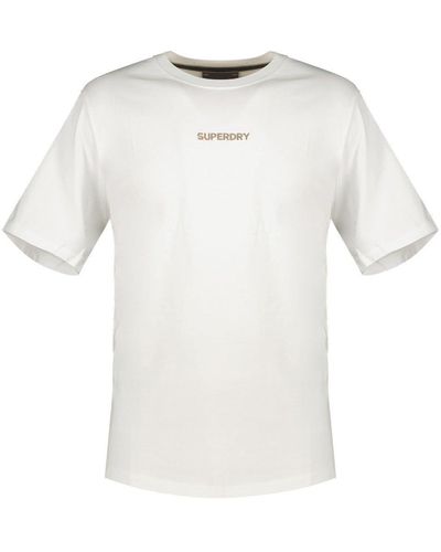 Superdry Micro Logo Graphic Loose Short Sleeve T-shirt S White