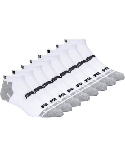 PUMA Mens 8 Pack Low Cut Running Socks - Metallic