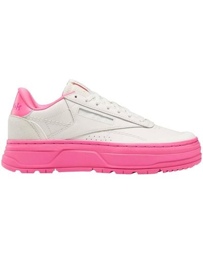 Reebok Club C Double GEO Luxus-Schuhe Klassische Mode Sneakers Neu - Pink