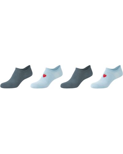 S.oliver Socks Online Silky Touch Rib Mini Sneaker 4er Pack Socken - Schwarz