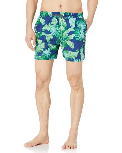 Guess Standard Net Lined With Drawstring Swim Trunk - Blue