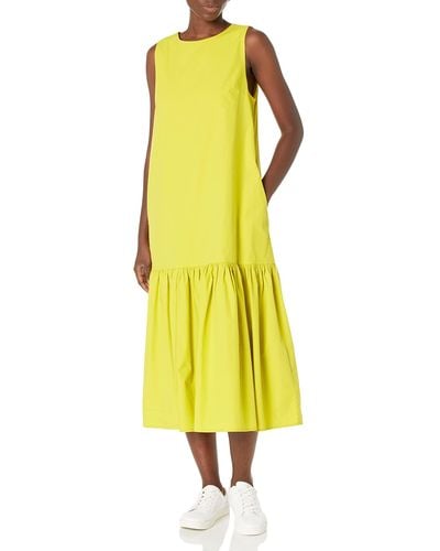 The Drop Ilana Loose Sleeveless Wide-hem Poplin Maxi Dress - Yellow