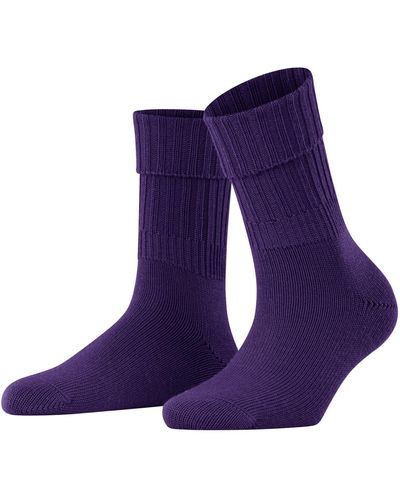 FALKE Socken Striggings Rib Wolle einfarbig 1 Paar - Lila