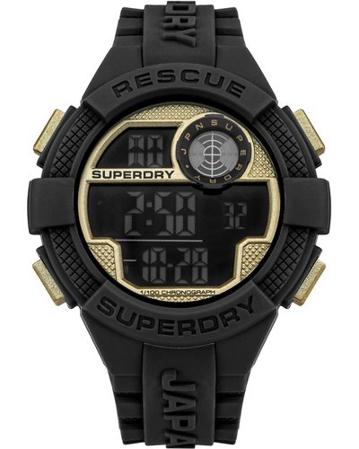 Superdry Reloj Hombre de Digital con Correa en Silicona SYG193BG - Negro
