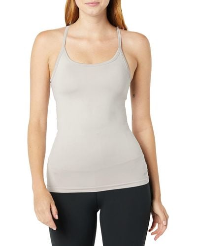 Amazon Essentials Active Seamless Slim-fit Racerback Tank With Built-in Bra - White