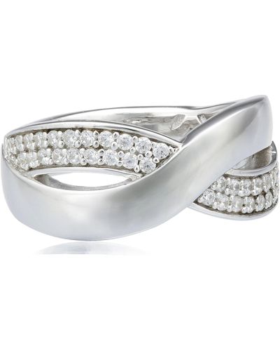 Esprit Ring 925 Sterling Silber Zirkonia Vibrant Gr.57 - Mettallic