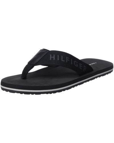 Tommy Hilfiger Flip-flops Print Beach Sandal Pool Slides - Black