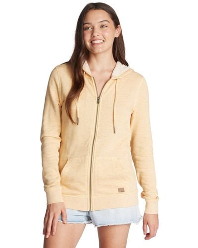 Roxy Trippin Zip Up Fleece Sweatshirt - Natural