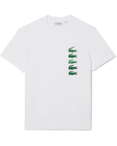 Lacoste TH3563 t-Shirt ches Longues Sport - Blanc