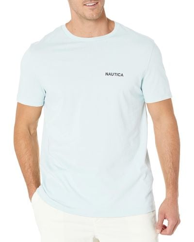 Nautica Kurzärmliges Rundhalsausschnitt T-Shirt - Blau