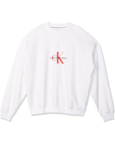 Calvin Klein Sweatshirt Oversized Zomer Met - Wit