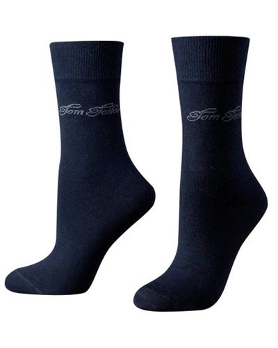 Tom Tailor 9703 Socken 3er Pack Baumwolle Polyester Uni elastischer Bund - Blau