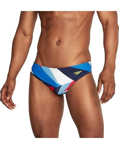 Speedo Badeanzug Slip Creora Highclo Bedruckt Badehose - Blau