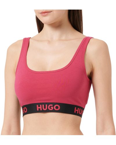 HUGO Sporty Logo Bralette - Pink
