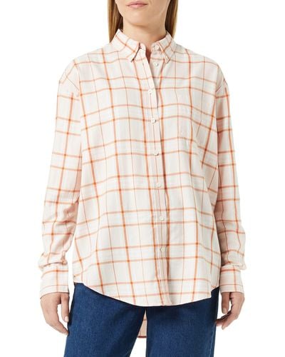 GANT D2 Relaxed Check Flannel Shirt Blouse - Natural