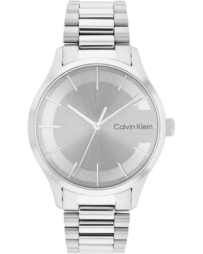 Calvin Klein Quartz Stainless Steel And Link Bracelet Watch - Gray