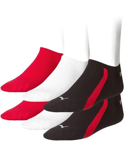 PUMA 6 Paar Lifestyle Sneaker Socken Gr. 35-46 Kurzsocke Füßlinge - Rot