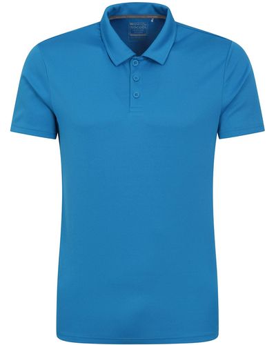 Mountain Warehouse Haut Protection Anti-UV - T-Shirt Anti-Transpirant - Tee-Shirt Respirant - Idéal pour Automne Hiver et la randonnée Bleu