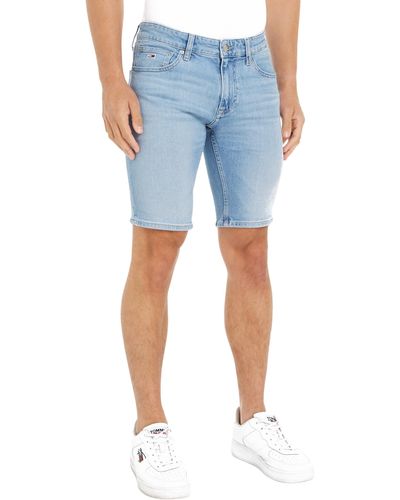 Tommy Hilfiger Pantaloncini in Jeans Uomo Scanton Elasticizzati - Blu