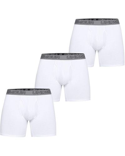 Under Armour Charged Cotton 6" 3 Pack - Wit