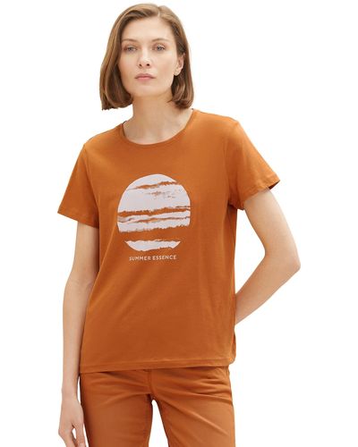 Tom Tailor Shirt aus Baumwolle,31650 - Terracotta - Orange
