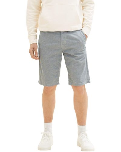 Tom Tailor 1035037 Slim Chino Bermuda Shorts mit Stretch - Blau