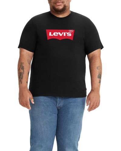 Levi's Big & Tall Graphic Tee Camiseta Hombre Batwing Srt Mhg - Negro