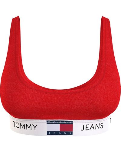 Tommy Hilfiger Tommy Jeans Mujer Sujetador bralette Unlined tejido elástico - Rojo