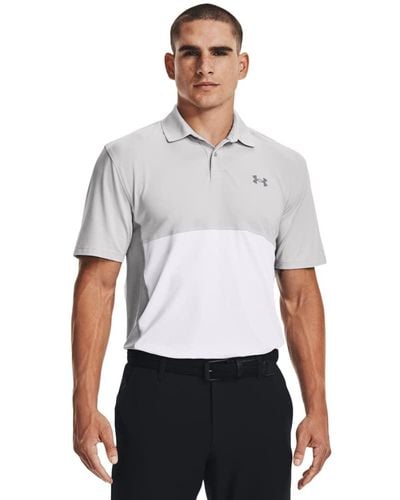 Under Armour S Perf Block Polo Shirt Grey S - White