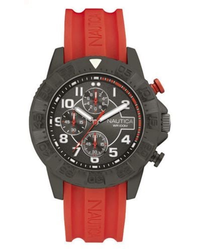 Nautica Analog Quarz Uhr mit Silikon Armband NAI17514G - Orange
