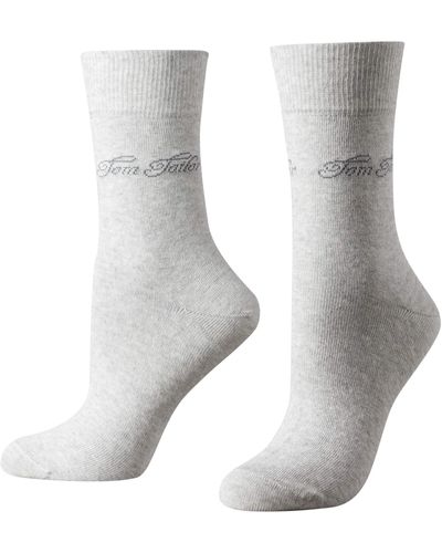 Tom Tailor 2er Pack Basic Socks 9702 285 light grey melange Doppelpack Strümpfe Socken - Grau