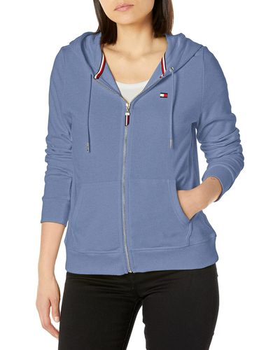 Tommy Hilfiger Up Hoodie – Classic Sweatshirt For With Drawstrings And - Blue