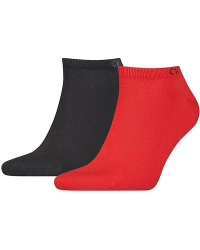 Calvin Klein Casual Liner Socks 2 Pack Trainer - Red