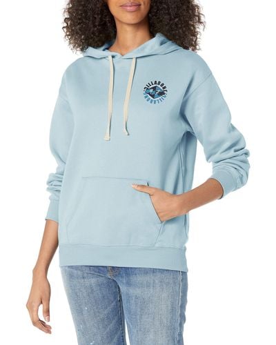 Billabong Graphic Pullover Sweatshirt Fleece Hoodie - Blue