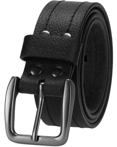 Wrangler 's Leather Embossed Logo Casual Every Day Dress Belt for Jeans - Schwarz