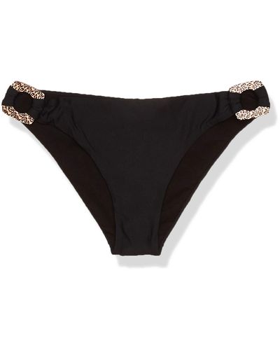 Guess Brief Bikini Bottom with Leopard Detail - Schwarz
