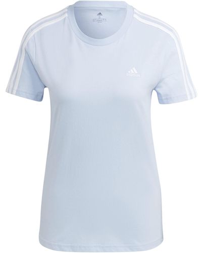 adidas Essentials Slim 3-Stripes Tee T-Shirt - Blu