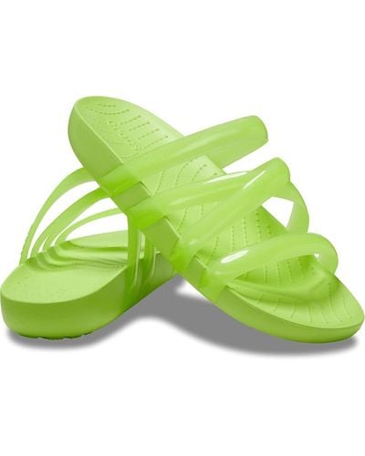 Crocs™ Splash Glossy Strappy Sandal Limeade Size 7 Uk - Green