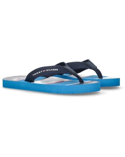 Tommy Hilfiger Flip Flops Tommy Loves NY Beach Sandal Badeschuhe - Blau