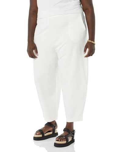 Amazon Essentials Pantalón de chándal en Mezcla de algodón Rizo y Modal con Pernera Recta - Blanco