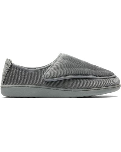 Clarks Home Comfort Textile Slippers In Grey Standard Fit Size 4