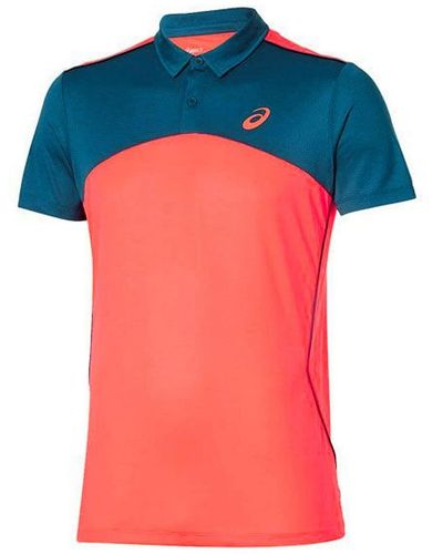 Asics Short Sleeve Collared Neon Pink Player Tennis Polo Shirt 132401 0694