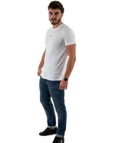 Calvin Klein T-Shirt e Polo ica Corta Cotone Bianco - Blu