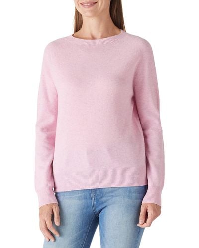 HIKARO 100% Merino Wool Sweater Seamless Cowl Neck Long Sleeve Pullover - Rot