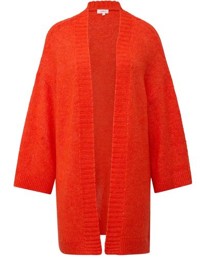 S.oliver Long Cardigan mit Strickmuster - Rot