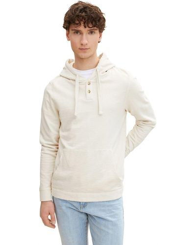 Tom Tailor Naturally Dyed Hoodie 1031643 - Weiß